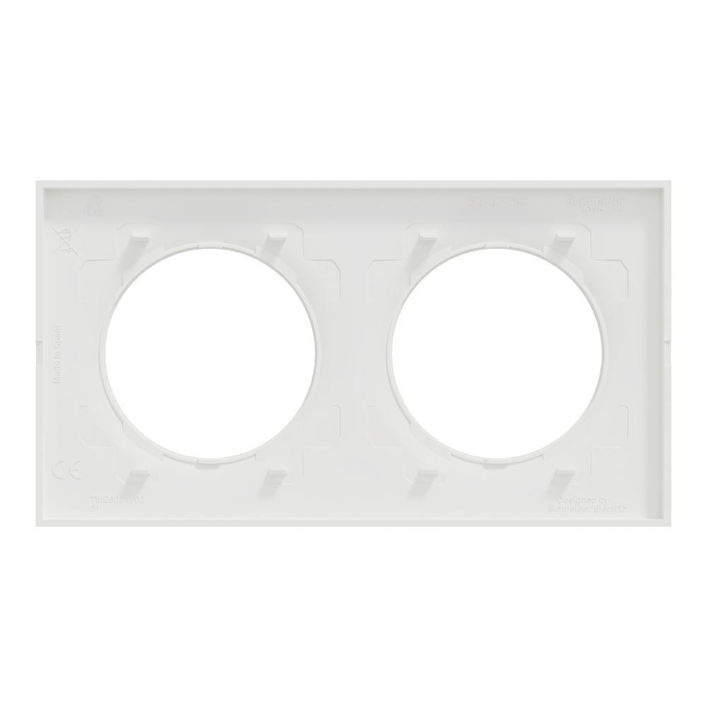 Odace Origine plaque 2 postes blanc